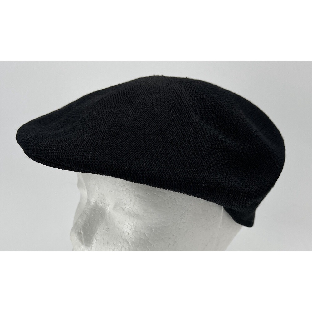 Vtg Original Kangol Carimac Black Seamless Hat Polyester Made in England  Size M